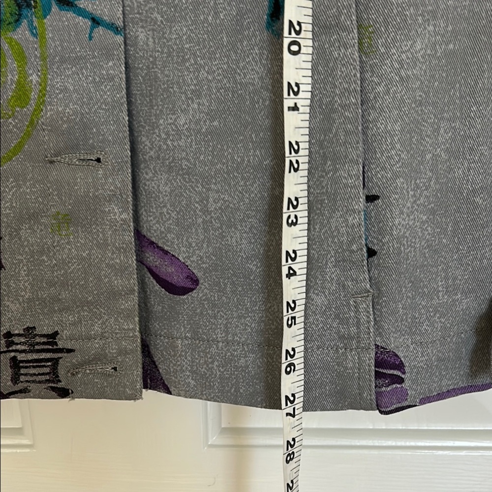 Chico's Additions Gray and Purple Blazer with Artistic Floral Design Chicos Sz 3 - Picture 2 of 8
